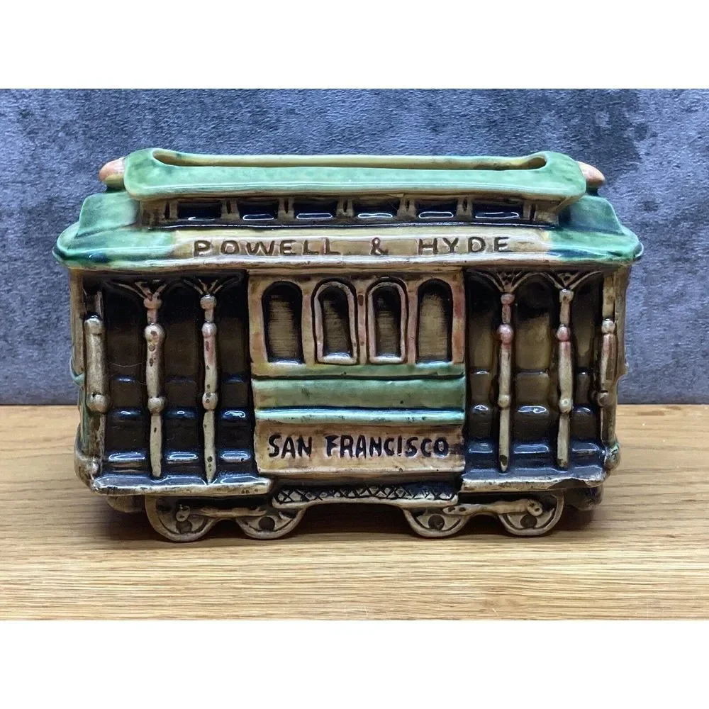 Vintage San Francisco Trolley Car Planter Powell Hyde Street California